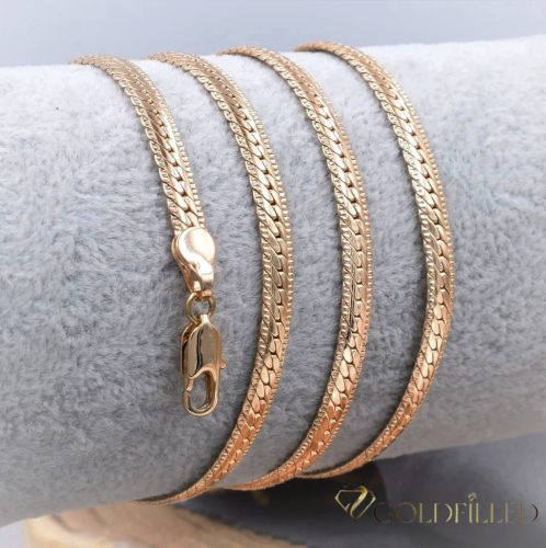 Colier  antialergenic „Goldfilled” placat cu aur, 45 cm lungime și 3 mm grosime, culoare 18K